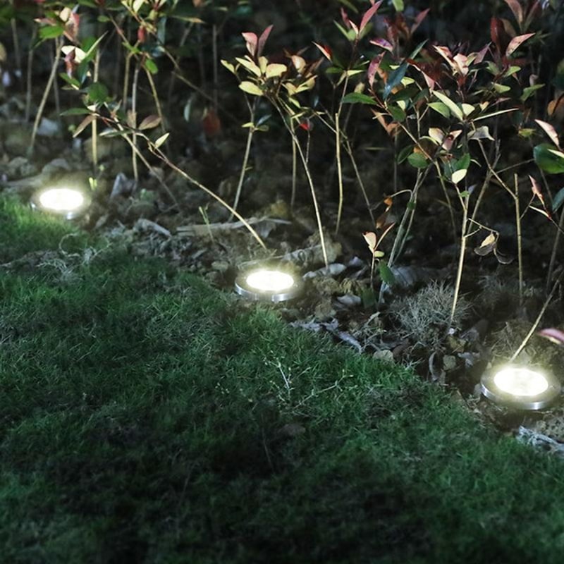 Illuminate Your Path - LED Solar Powered In-Ground Lights,Stainless Steel Solar Pathway Lights for Elegant Outdoor Light3