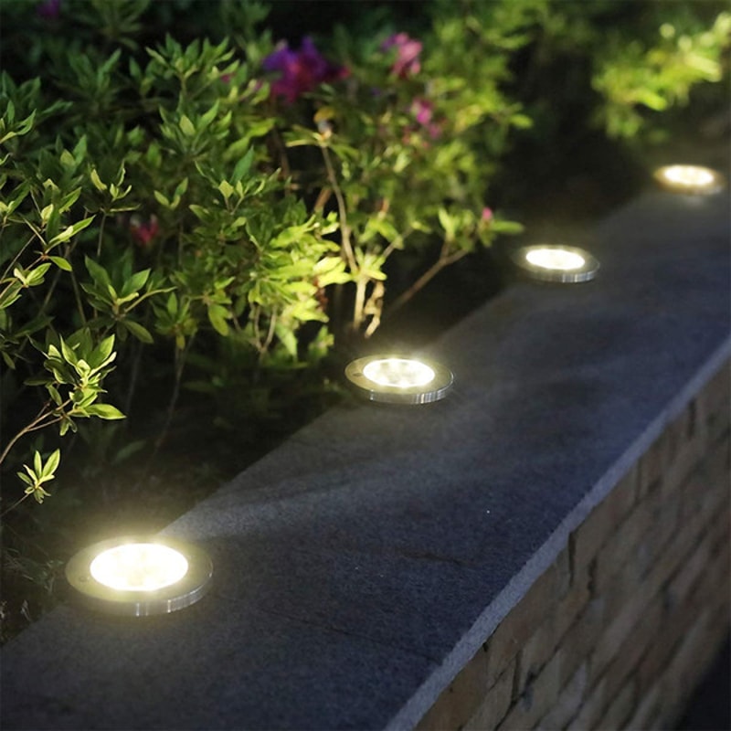 Illuminate Your Path - LED Solar Powered In-Ground Lights,Stainless Steel Solar Pathway Lights for Elegant Outdoor Light2