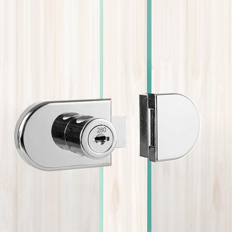 Secure Elegance - Single Glass Lock for Furniture Hardware – Rustproof Zinc, Safety and Anti-Theft Locks5
