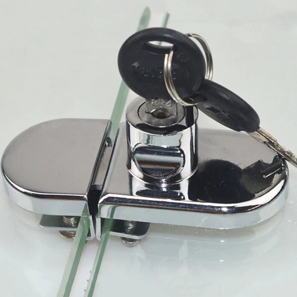 Secure Elegance - Single Glass Lock for Furniture Hardware – Rustproof Zinc, Safety and Anti-Theft Locks3