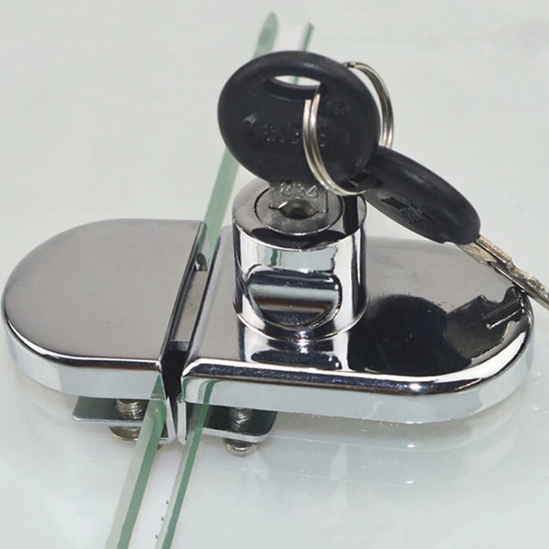 Secure Elegance - Single Glass Lock for Furniture Hardware – Rustproof Zinc, Safety and Anti-Theft Locks3