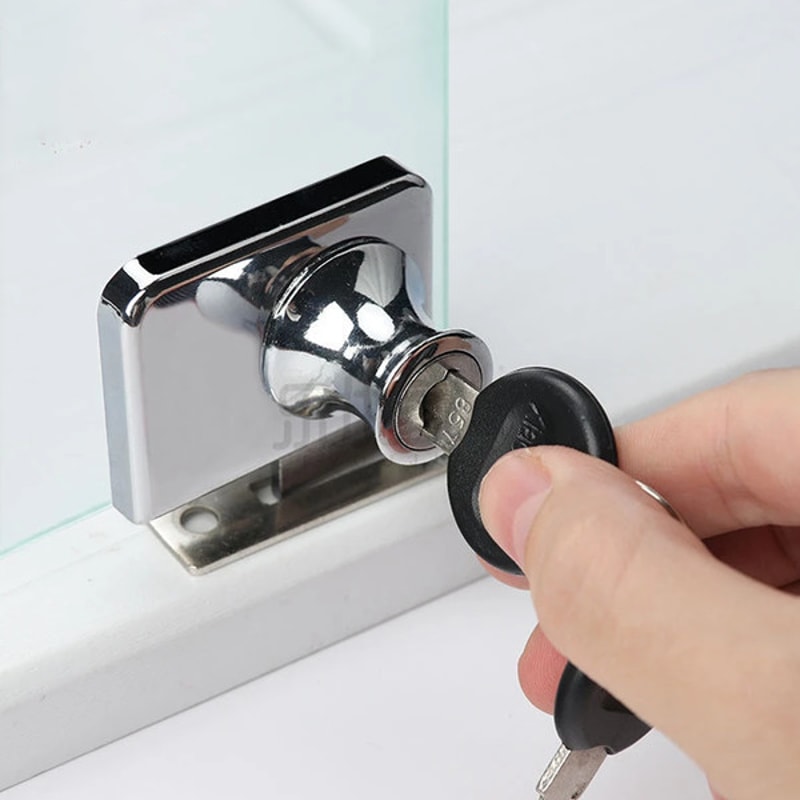 Secure Elegance - Single Glass Lock for Furniture Hardware – Rustproof Zinc, Safety and Anti-Theft Locks4