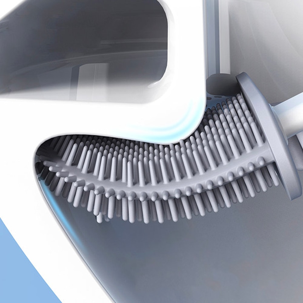 Next-Gen Clean - Revolutionary Flexible Silicone Toilet Brush with Holder, Wall-Mounted Design, Water-Repellant3