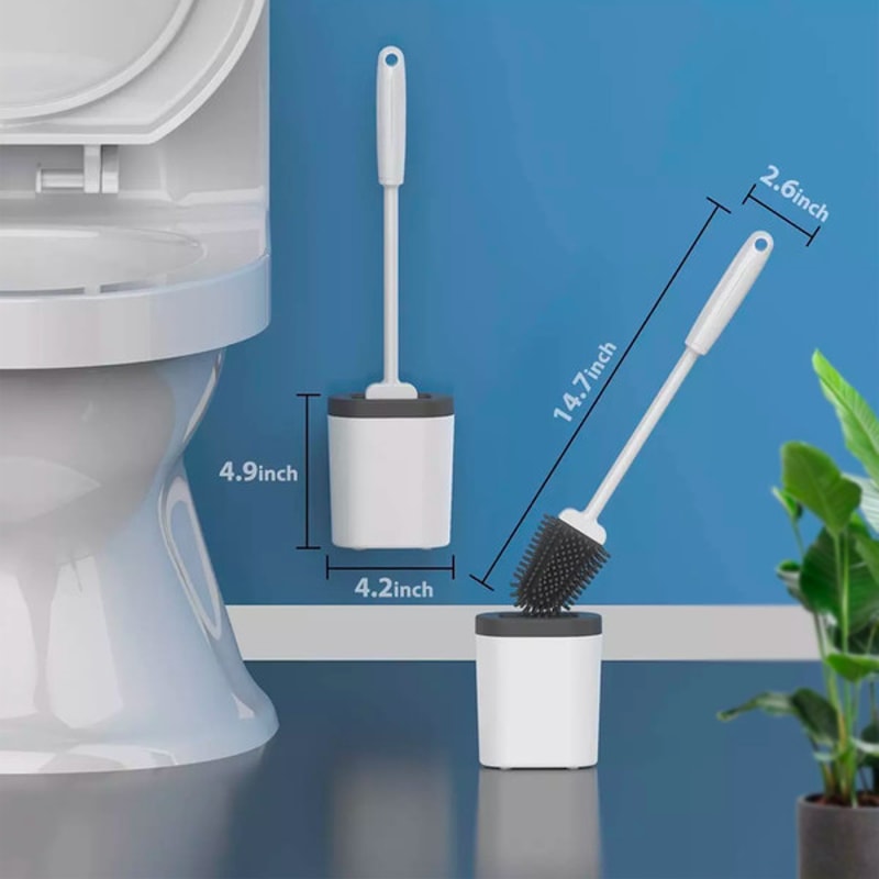 Next-Gen Clean - Revolutionary Flexible Silicone Toilet Brush with Holder, Wall-Mounted Design, Water-Repellant4
