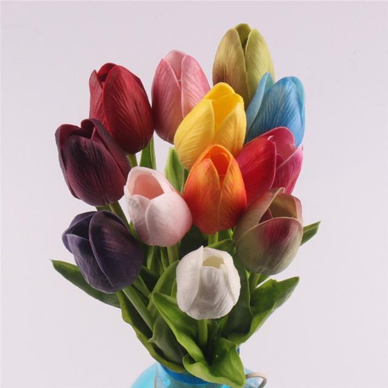 Eternal Elegance - Silky Soft 12 Real Touch Tulip Bouquet, Perfect for Home Decoration, Ideal for Home or Office Decor15