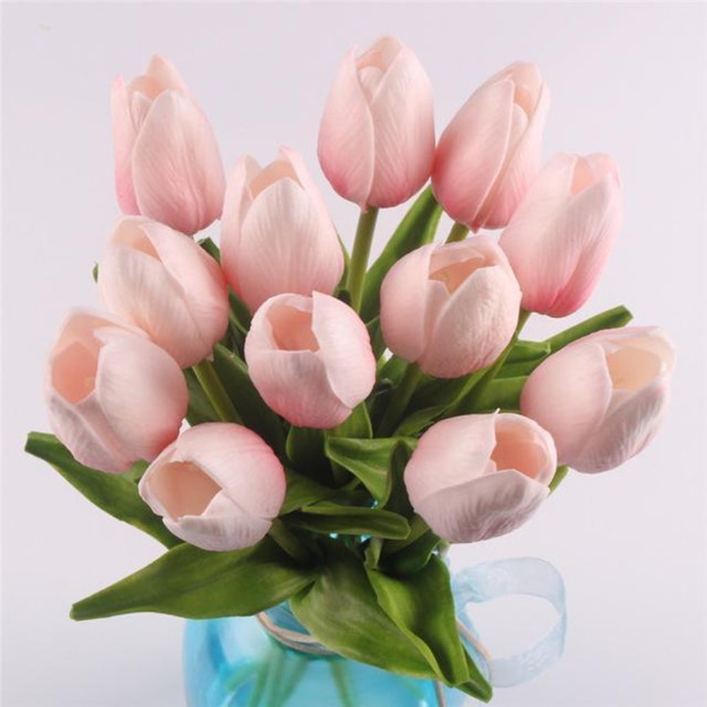 Eternal Elegance - Silky Soft 12 Real Touch Tulip Bouquet, Perfect for Home Decoration, Ideal for Home or Office Decor10