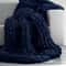 Soft and Lightweight Handmade Chunky Knit Blanket, Acrylic & Polyester Fabric, Comfortable All Year Round might blue