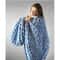 Soft and Lightweight Handmade Chunky Knit Blanket, Acrylic & Polyester Fabric, Comfortable All Year Round baby blue