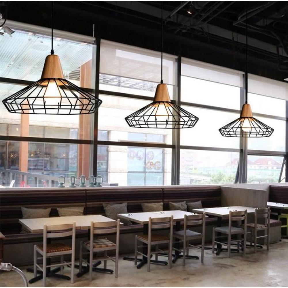 Modern Nordic Wrought Iron Hanging Cage Lamp3