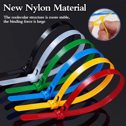 100pcs buckle self-locking premium nylon cable wire ties, heavy-duty, durable, easy to use, for home and garden