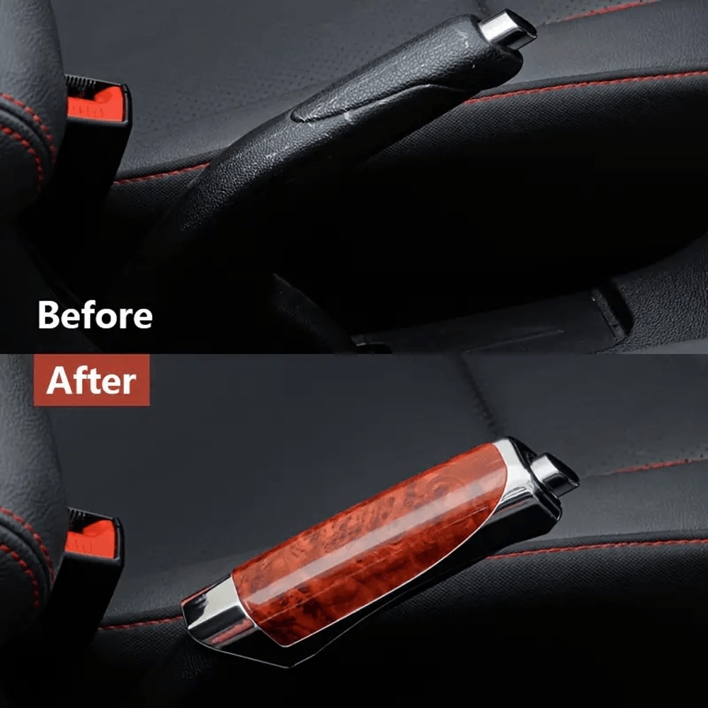 Universal Wooden AntiSlip Handbrake Cover Car Gear Shift Decor 4