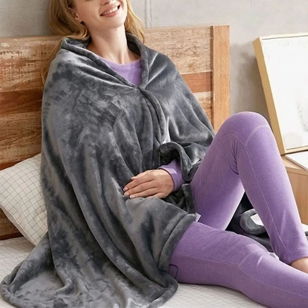 USB Electric Heated Blanket Wearable Fleece Body Warmer Shawl For Winter Comfort Portable Heated Bl 0