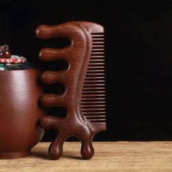multi-functional wood therapy massage comb | anti-static head massager