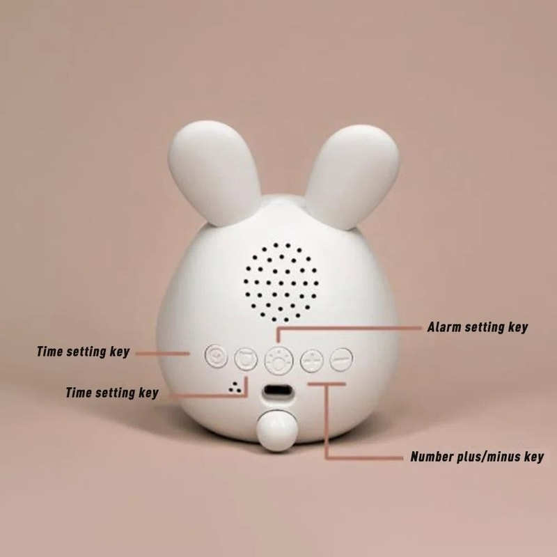 Cute Rabbit Alarm Clock With Night Light Dimming LED Digital Alarm Clock For Bedroom 5