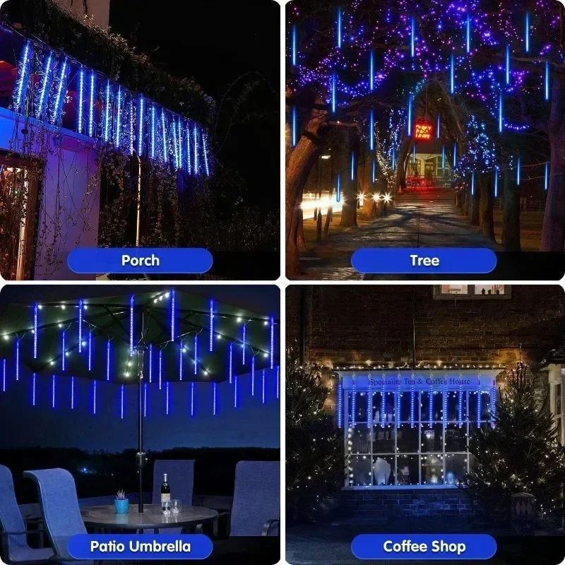 LED Dripping Icicle Lights For Outdoor Christmas Decor 8Piece Set Perfect For Christmas Christmas G