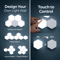 Hexagon Modular Touch LED Tile Lights, Customizable Magnetic Wall Decor (Set of 5)