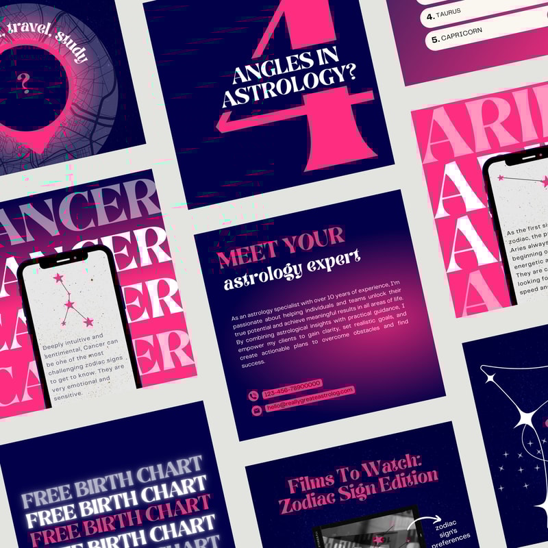 Astrology Instagram Post Templates Horoscope Templates Zodiac Signs Mercury Retrograde Moon Phases 2