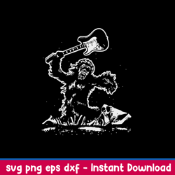 monkey electric guitar space odyssey svg, png dxf eps file