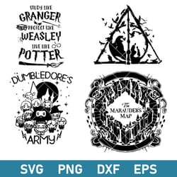 harry potter bundle svg, harry potter svg, hogwarts svg, magic wizard svg, png dxf eps file