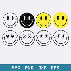 smiley face bundle svg, smiley face svg, smiley face clipart, smiley face cricut svg, png dxf eps digital file