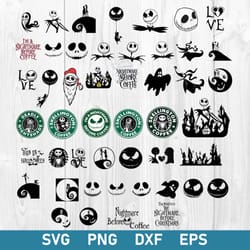 the nightmare before christmas bundle svg, the nightmare before christmas svg, nightmare before svg, png dxf eps file