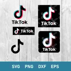 tiktok logo bundle svg, tiktok logo svg, tiktok svg, social media svg, png dxf eps file