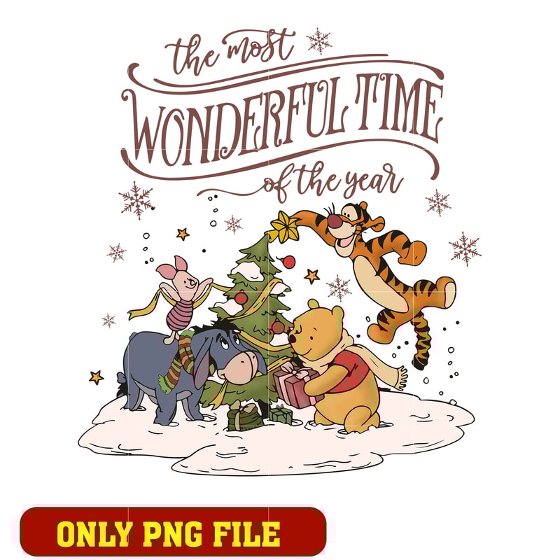 Pooh Disney Most Wonderful Time Of The year png