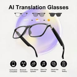 smart ai translation glasses with photochromic lenses, real-time languages translator for travel & business