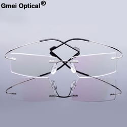 ultralight gmei optical fashion rimless glasses frame memory alloy eyeglasses prescription flexible frames