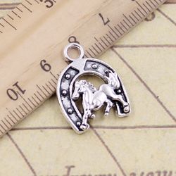 antique charms horse horseshoe tibetan silver pendants for diy handmade craft & jewelry making