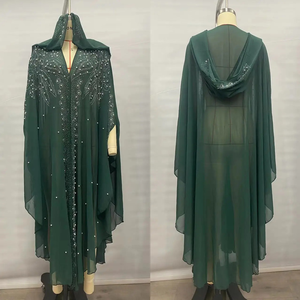 Vintage Thin Hooded Cloak Women Clothing Cape Dress Fashion Ponchos Coats  Jackets With Bling Diamo 11