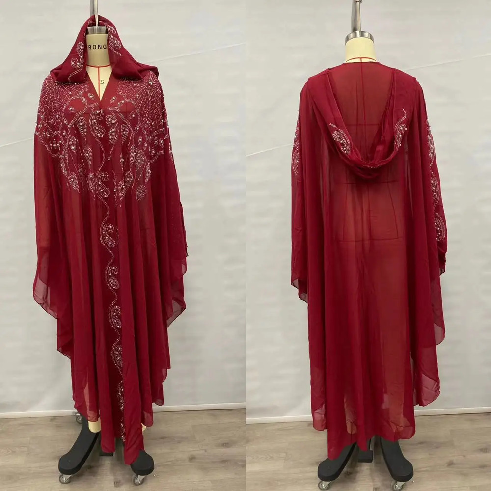 Vintage Thin Hooded Cloak Women Clothing Cape Dress Fashion Ponchos Coats  Jackets With Bling Diamo 16
