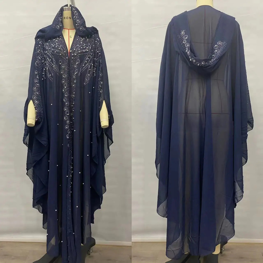 Vintage Thin Hooded Cloak Women Clothing Cape Dress Fashion Ponchos Coats  Jackets With Bling Diamo 17