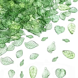 nature-inspired green leaf charms, acrylic transparent beads for diy jewelry, crafting pendants, bracelets & earrings