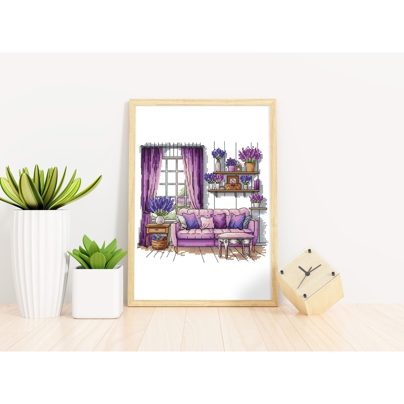 Lavender Cross Stitch Patterns Lavender Cross Pattern Interior Embroidery Decorative Embroidery 2