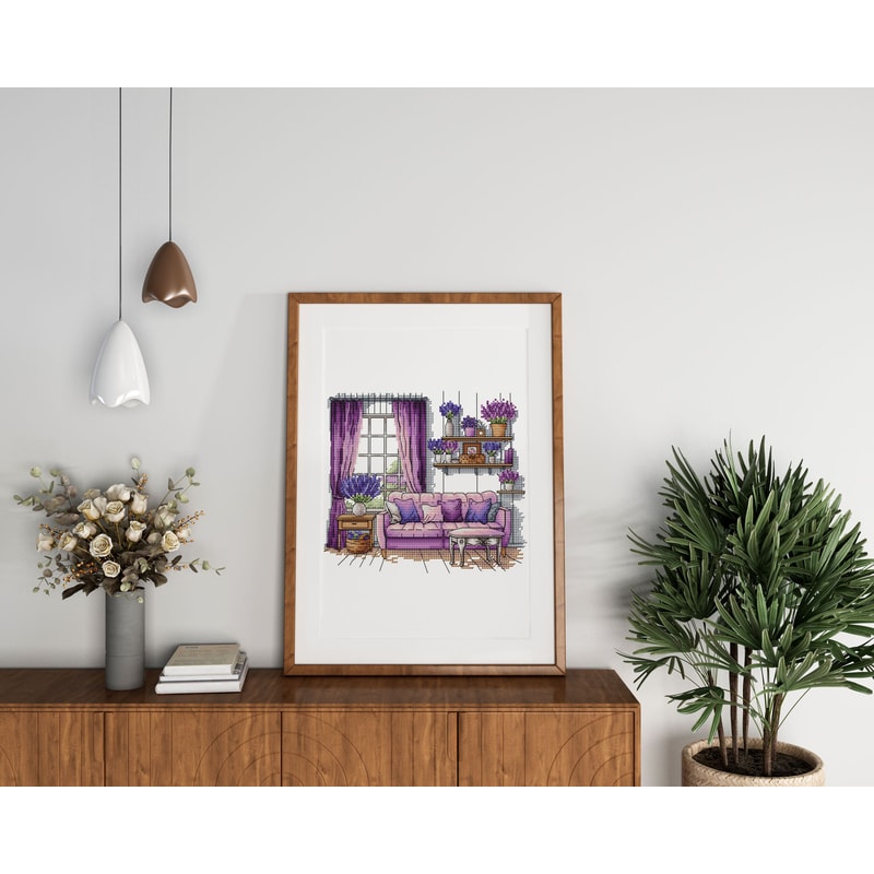 Lavender Cross Stitch Patterns Lavender Cross Pattern Interior Embroidery Decorative Embroidery 3