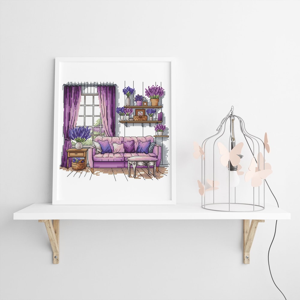 Lavender Cross Stitch Patterns Lavender Cross Pattern Interior Embroidery Decorative Embroidery 4