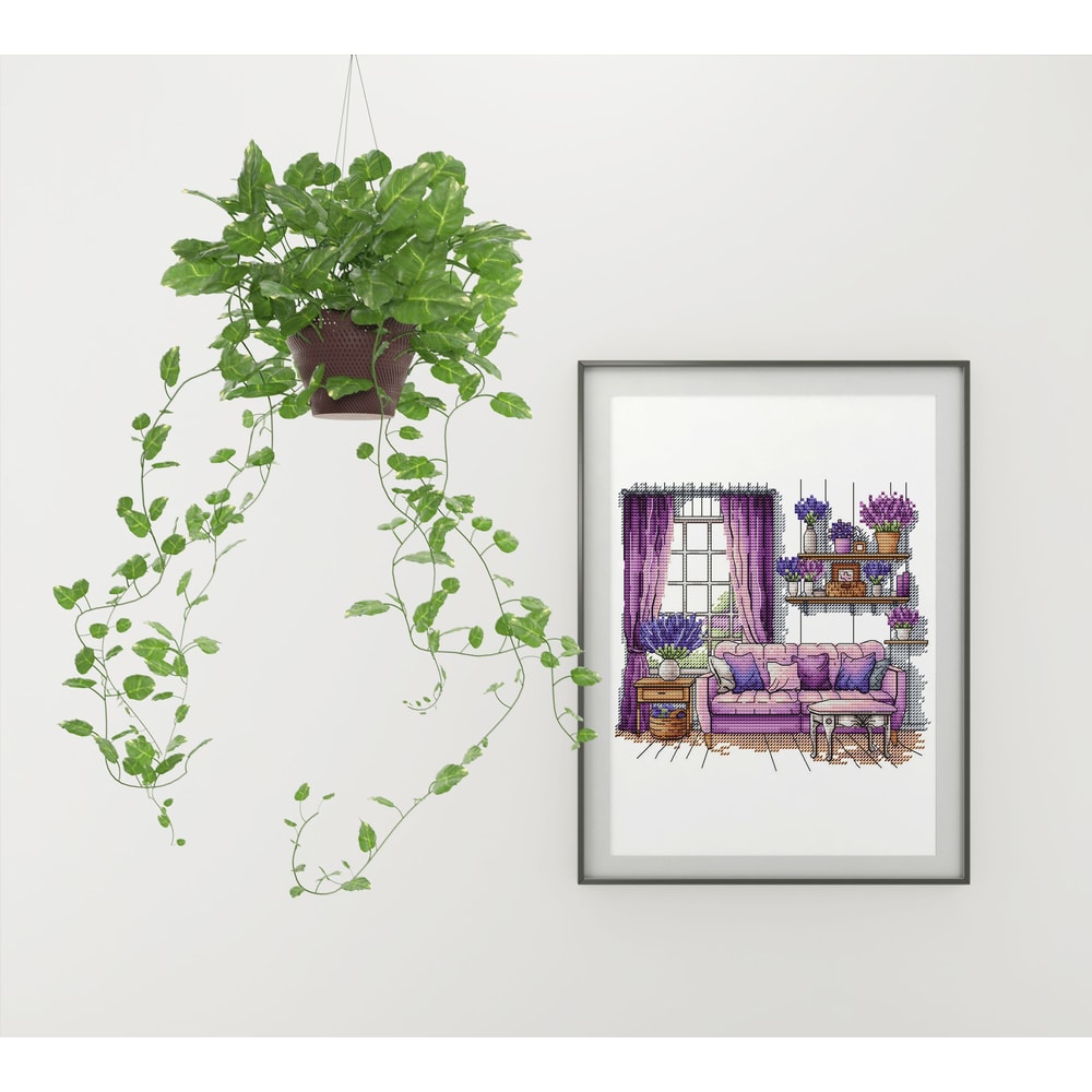 Lavender Cross Stitch Patterns Lavender Cross Pattern Interior Embroidery Decorative Embroidery 5