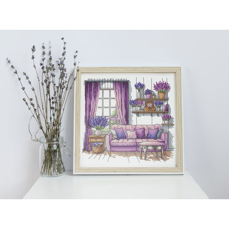 Lavender Cross Stitch Patterns Lavender Cross Pattern Interior Embroidery Decorative Embroidery 6