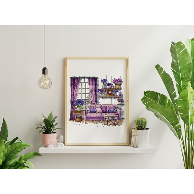 Lavender Cross Stitch Patterns Lavender Cross Pattern Interior Embroidery Decorative Embroidery 8