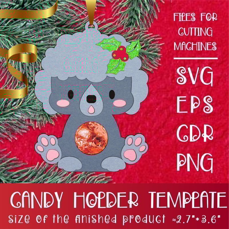 Poodle Dog Christmas Candy Holder Template 0