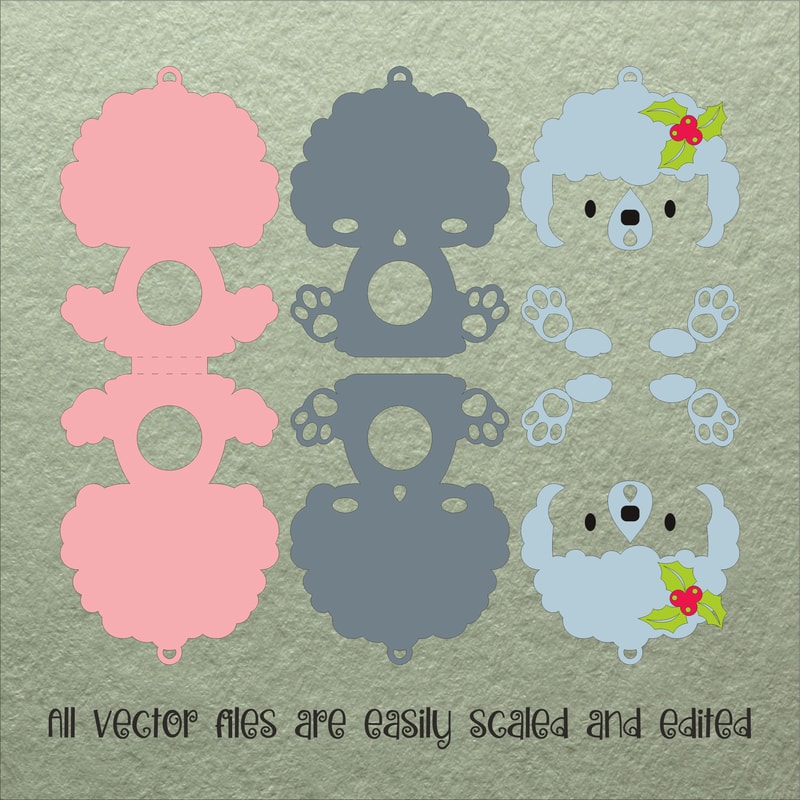 Poodle Dog Christmas Candy Holder Template 2
