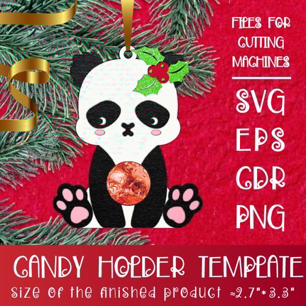Panda Bear Christmas Candy Holder Template 0