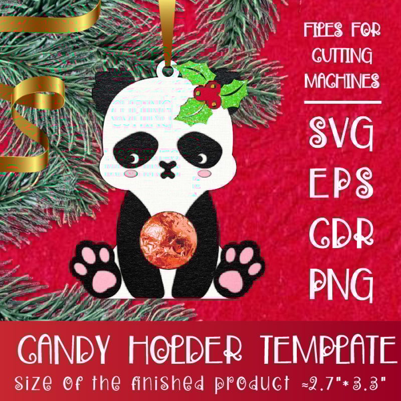 Panda Bear Christmas Candy Holder Template 0