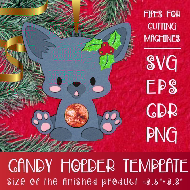 Oriental Cat Cyristmas Candy Holder Template 0