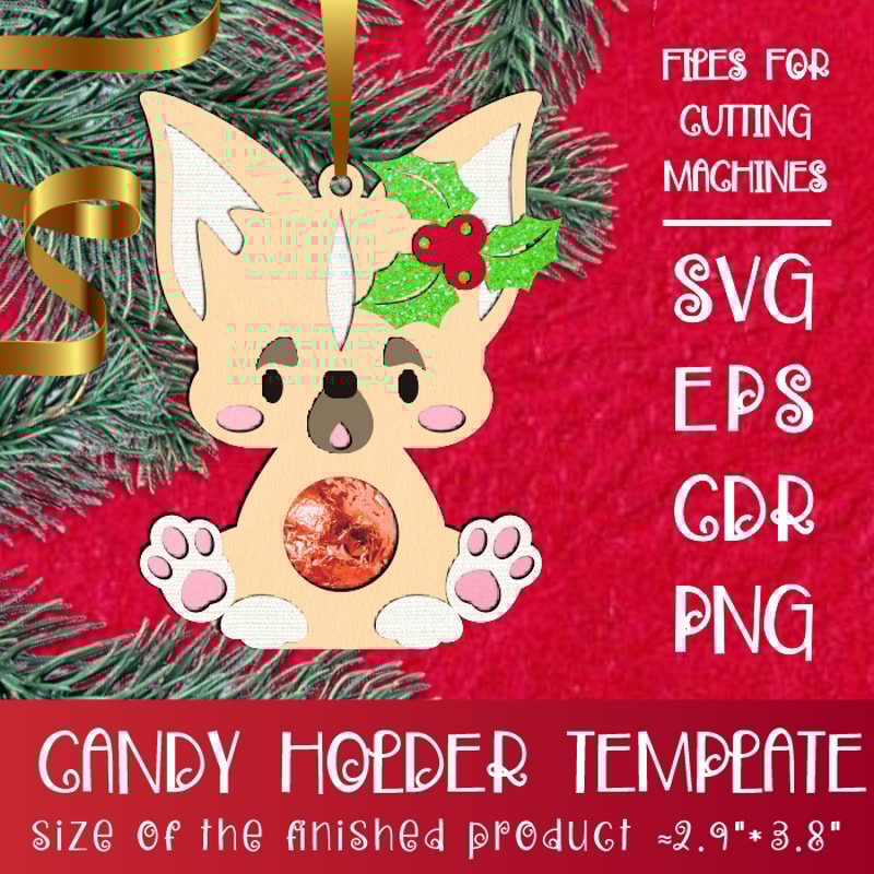 Chihuahua Dog Christmas Candy Holder Template 0