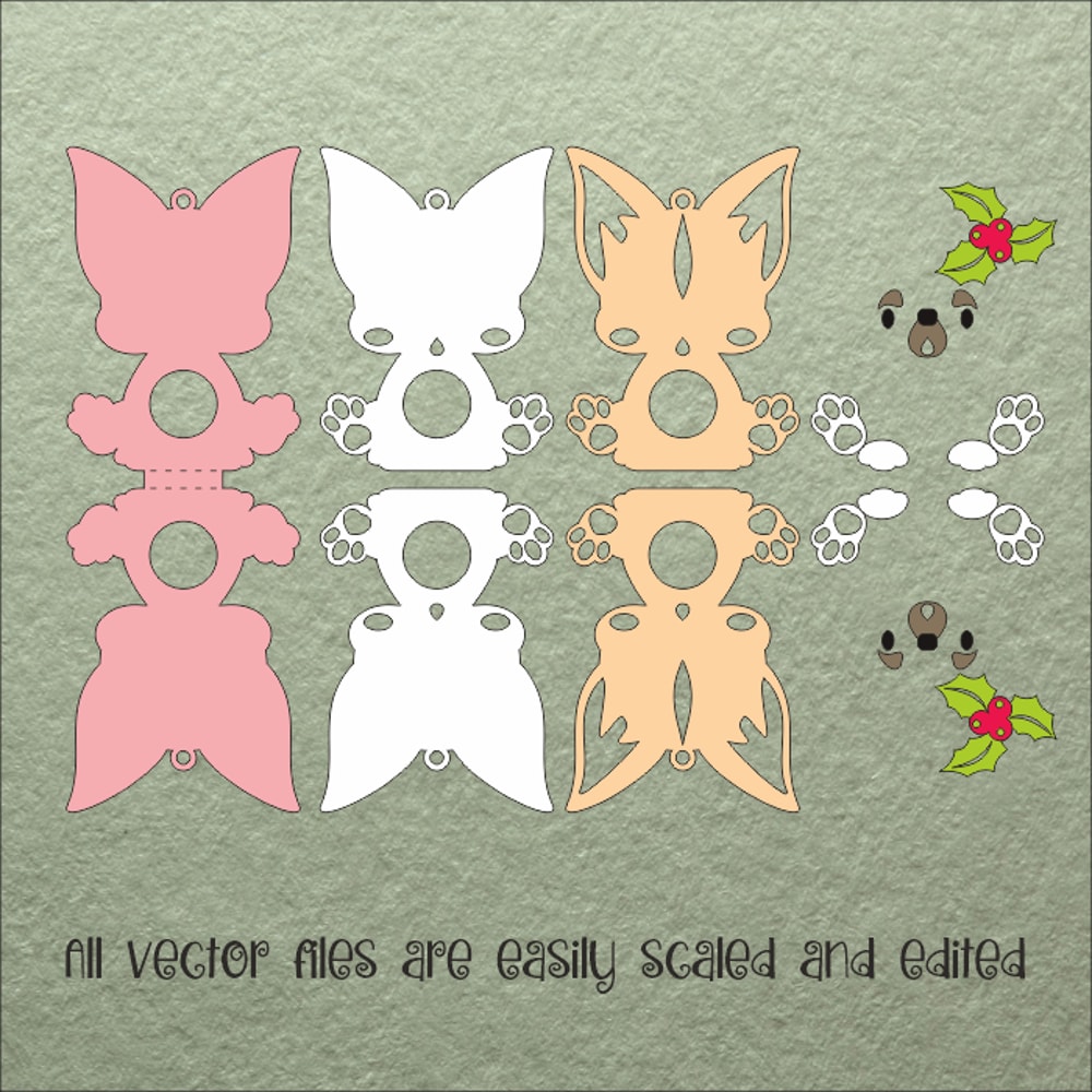 Chihuahua Dog Christmas Candy Holder Template 2