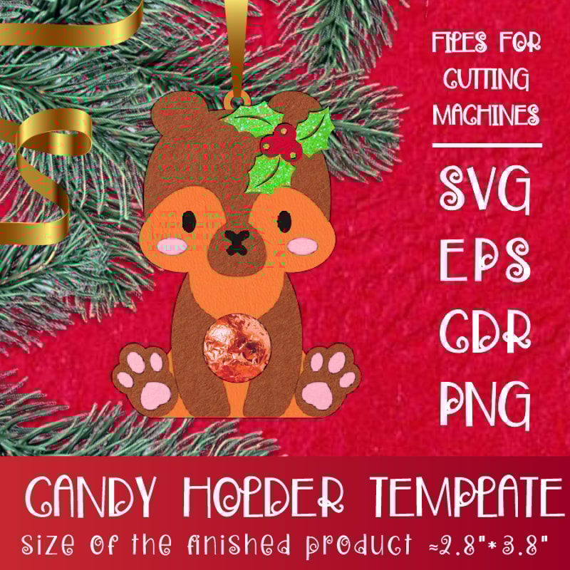 Baby Bear Christmas Candy Holder Template 0