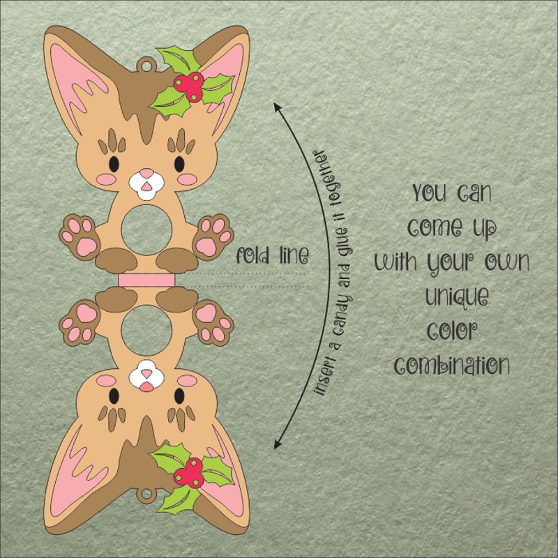 Cat Breeds Candy Holder Bundle Cristmas Ornaments 2