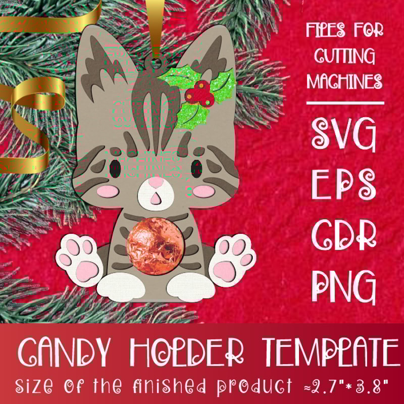 Cat Breeds Candy Holder Bundle Cristmas Ornaments 4